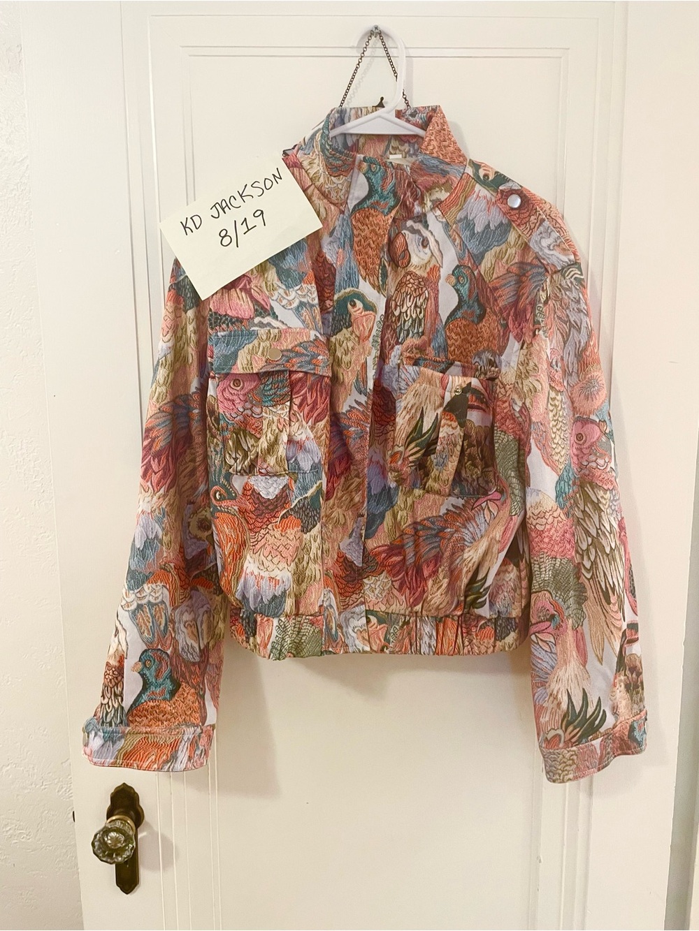 Multicolor Printed Women’s Jacket - Stylish Bird Motif
